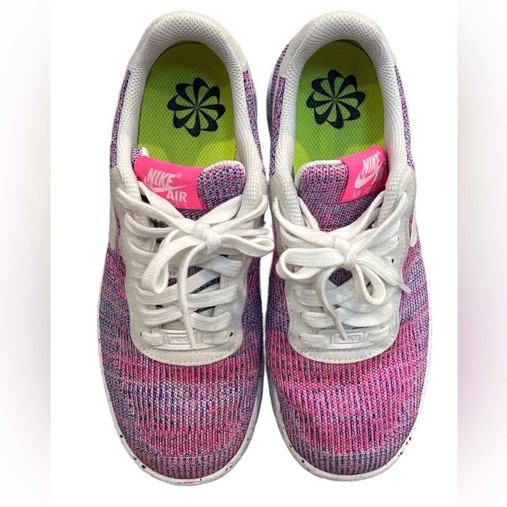 Nike Women's Airforce 1 Crater Low Flyknit Sneakers: Pink, Fuchsia/purple,White - Picture 2 of 5